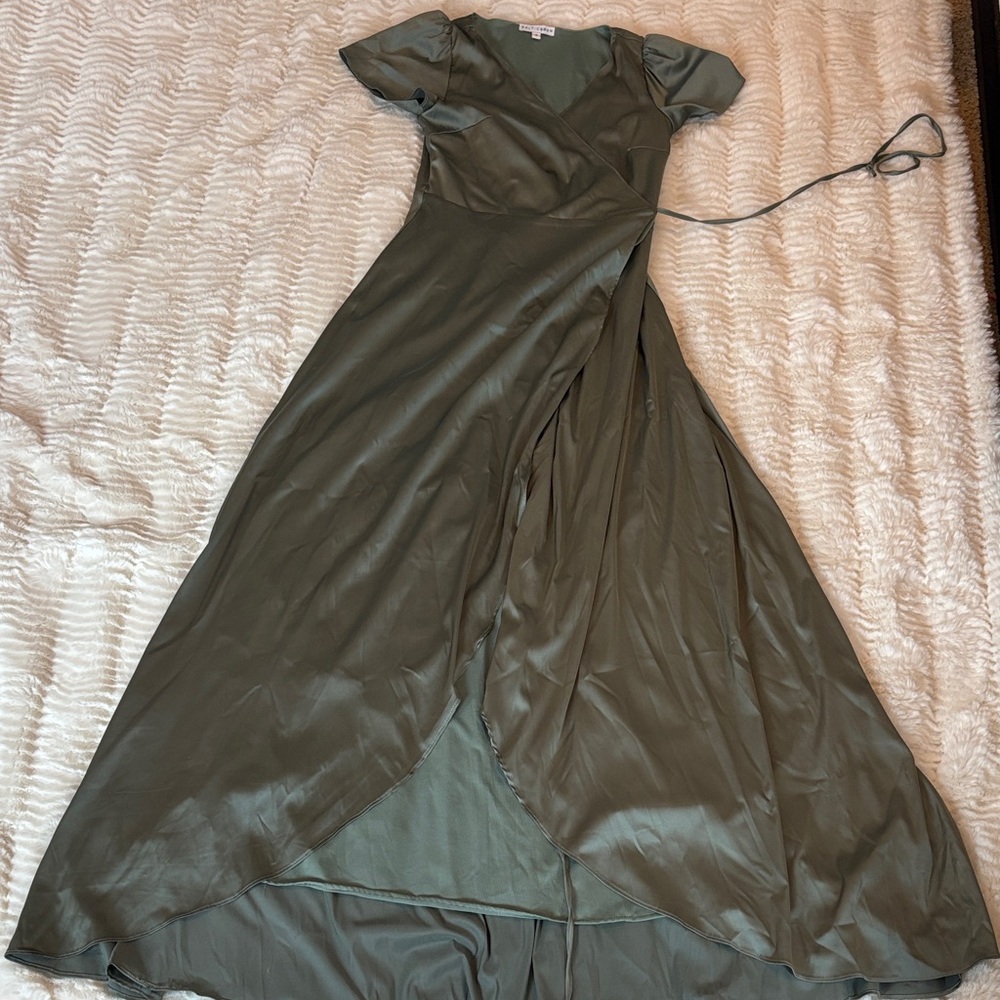 Baltic Born Olive High Low Wrap Dress